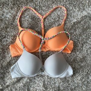 Victoria’s Secret braided rope racerback push up bra set size 34A